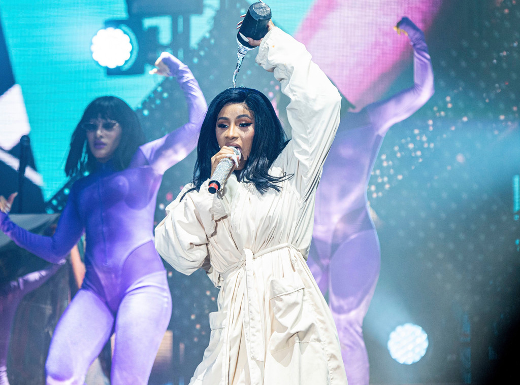 Image result for cardi b performs in bathrobe